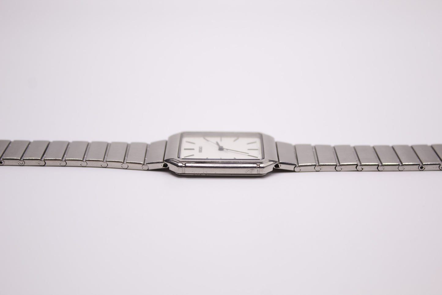 1988 Seiko Quartz Tank Tapestry White Dial Men's Wrist-Watch