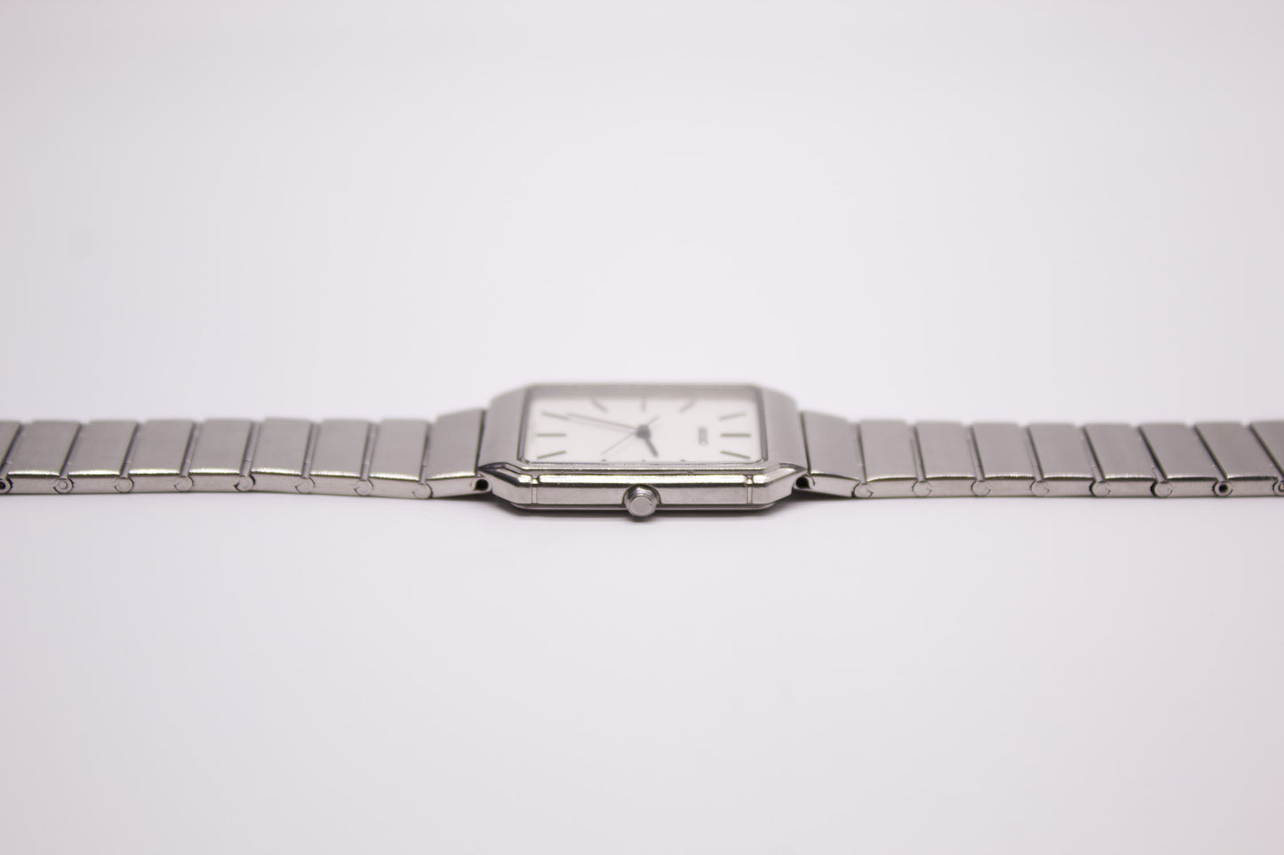 1988 Seiko Quartz Tank Tapestry White Dial Men's Wrist-Watch