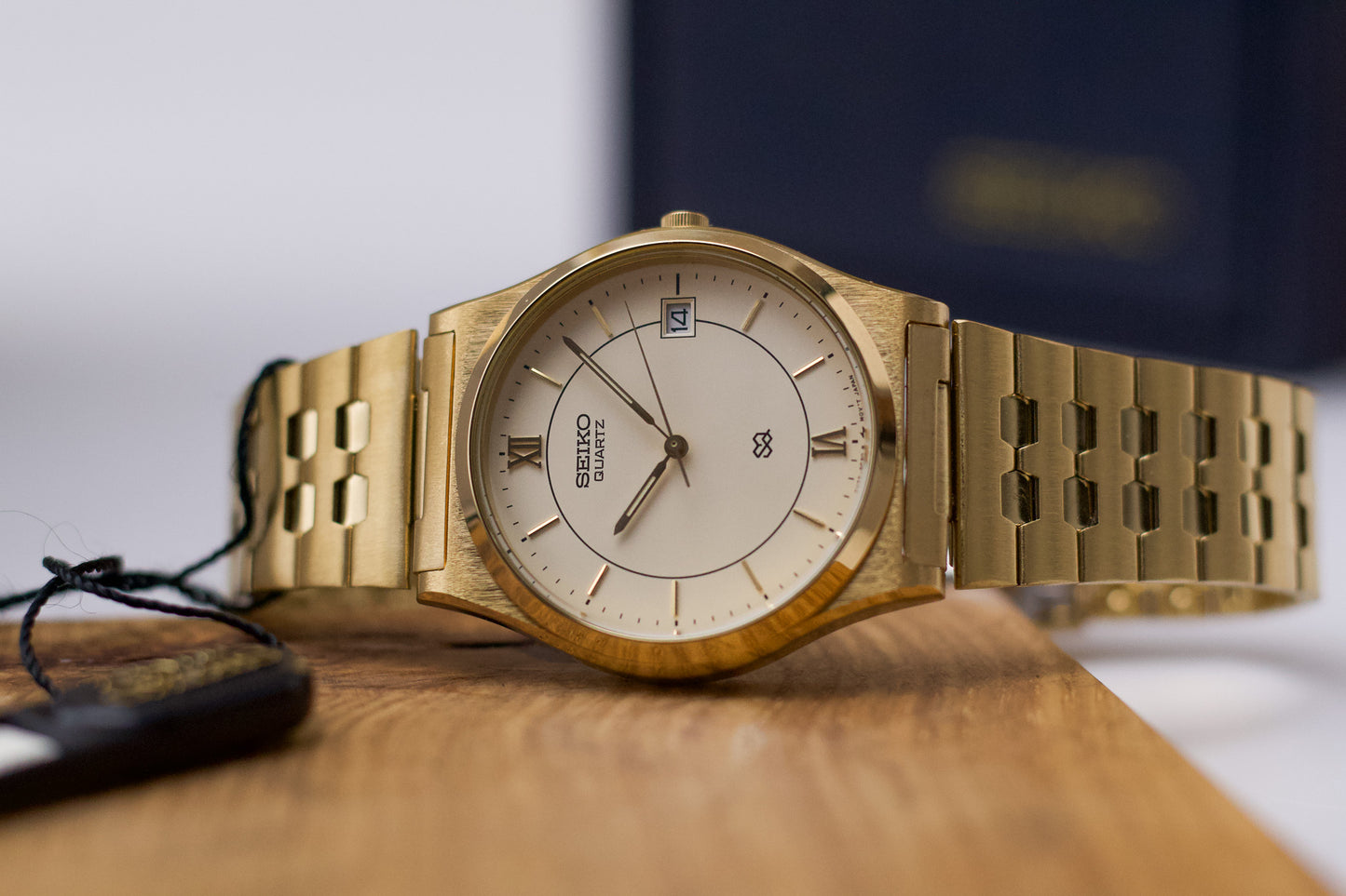 [New Old Stock] 1989 Seiko SQ Golden Roman Dial Men's Wrist-Watch Full-Set