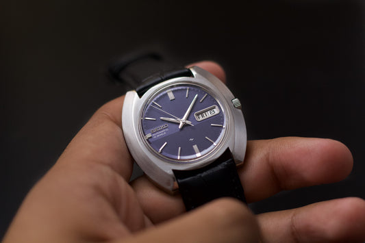 [Serviced] 1974 Seiko Automatic Deep Lilac Straight Grain Dial Men's Wrist-Watch