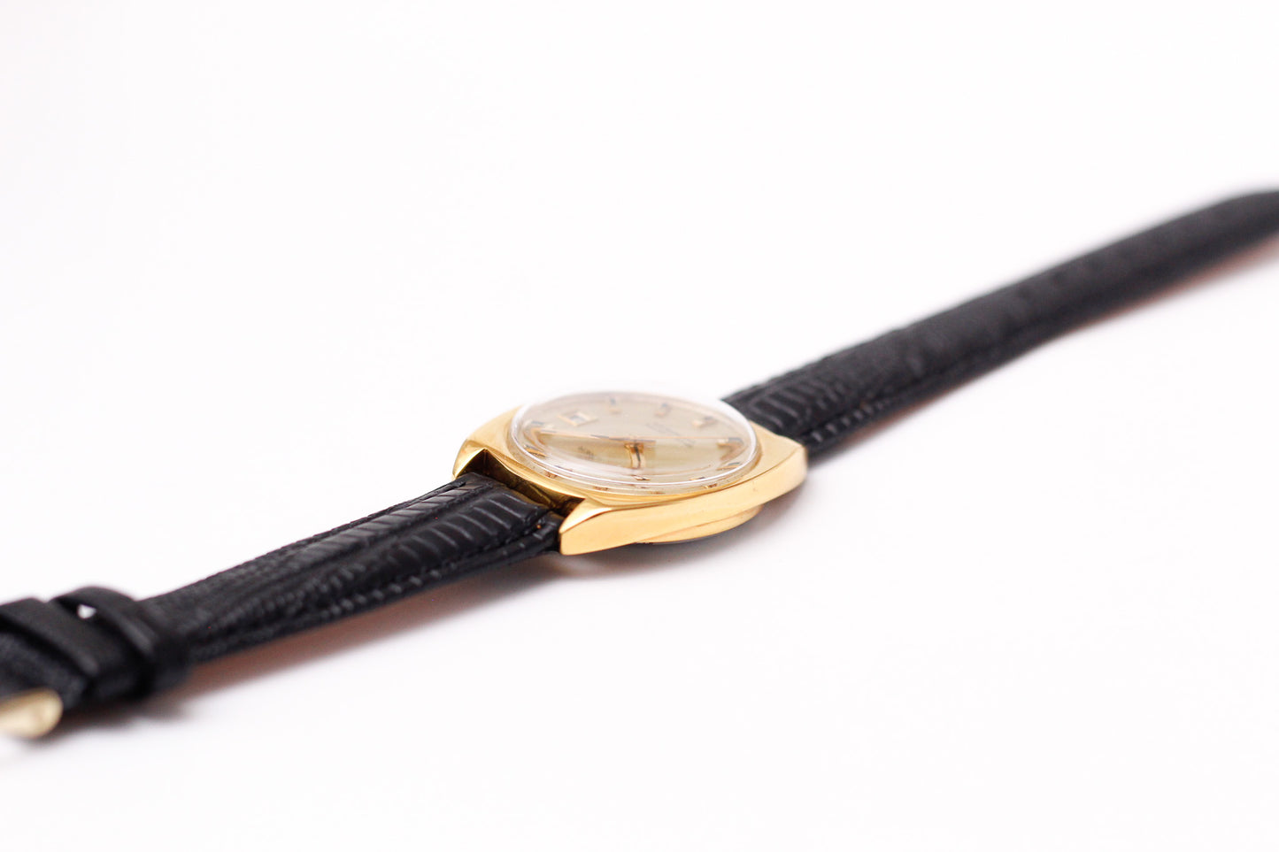 [Serviced] 1970s Bucherer Chronometer Straight Grain Golden Dial Men's Wrist-Watch