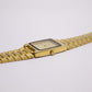 1995 Citizen CQ Quartz Tank Textured Golden Dial Men's Wrist-Watch