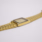 1995 Citizen CQ Quartz Tank Textured Golden Dial Men's Wrist-Watch