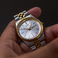 1990s Citizen Baby 'Day-Date' Silver Dial Two Tone Men's Wrist Watch