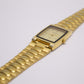 1995 Citizen CQ Quartz Tank Textured Golden Dial Men's Wrist-Watch