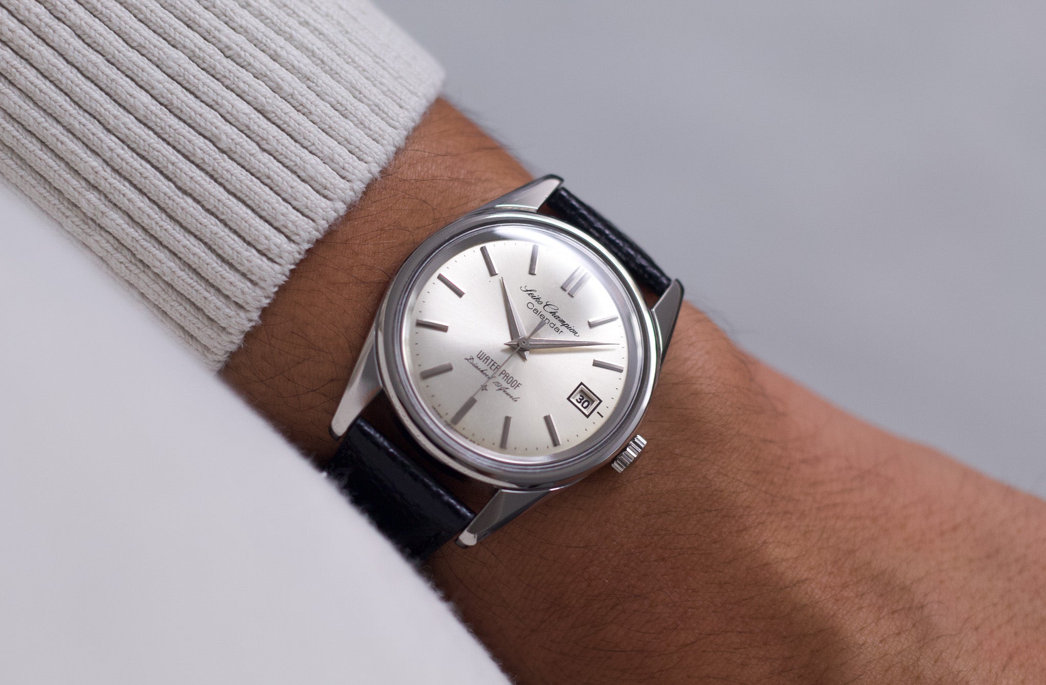 Serviced] 1963 Seiko Champion Calendar Aged Silver Sunburst Dial
