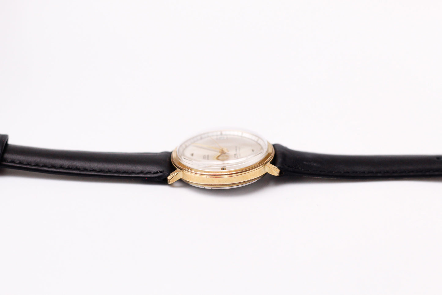 [Serviced] 1960s Gruen Autowind Mechanical Silver Sunburst Dial Men's Wrist-Watch