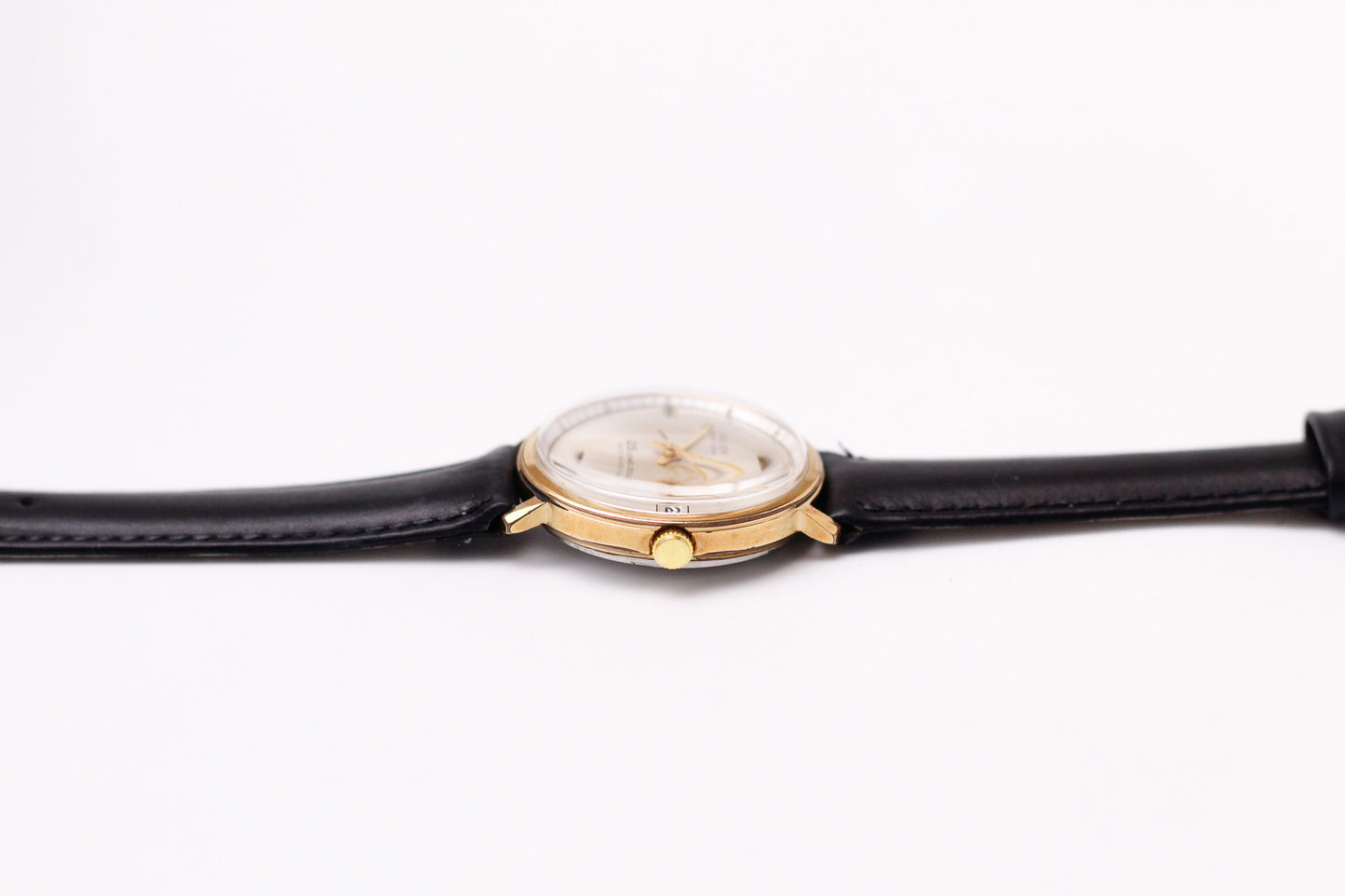 [Serviced] 1960s Gruen Autowind Mechanical Silver Sunburst Dial Men's Wrist-Watch