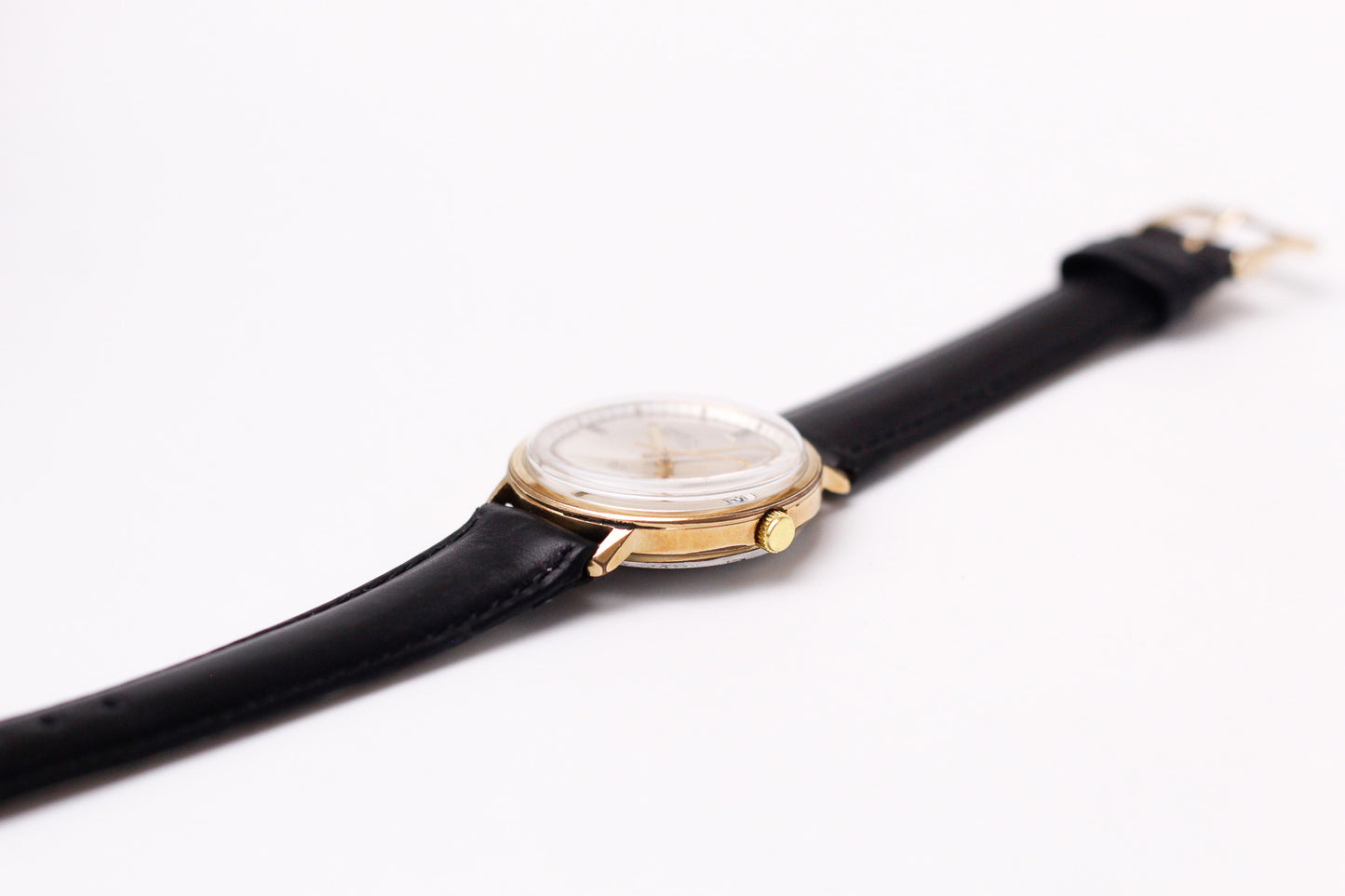 [Serviced] 1960s Gruen Autowind Mechanical Silver Sunburst Dial Men's Wrist-Watch