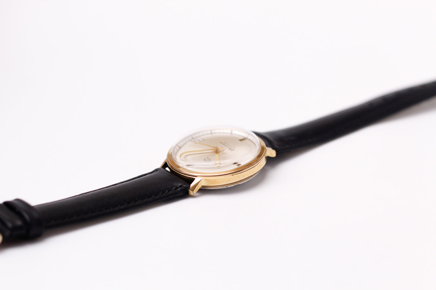 [Serviced] 1960s Gruen Autowind Mechanical Silver Sunburst Dial Men's Wrist-Watch