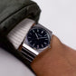 [Near Mint] 1984 Seiko SQ Straight Grain Black Dial Men's Wrist-Watch
