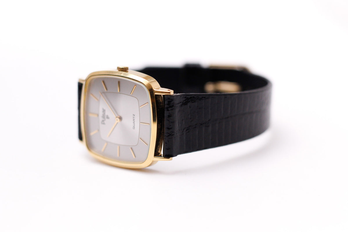 1996 Pulsar Quartz Silver Sunburst Dial Men's Wrist-Watch