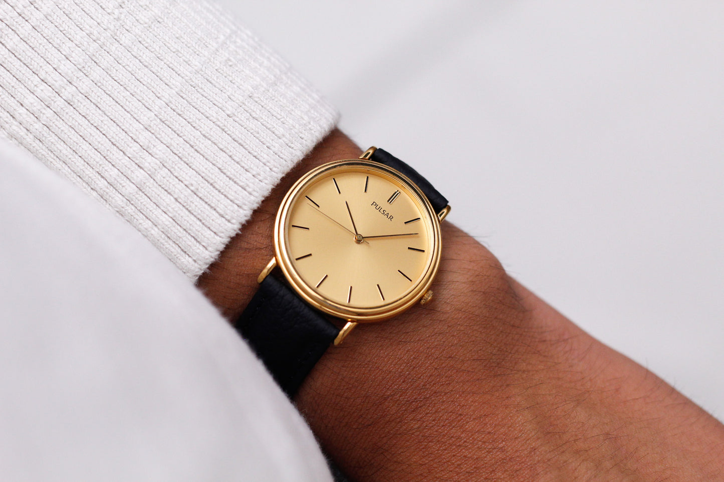 2005 Pulsar Quartz Golden Sunburst Dial Men's Wrist-Watch