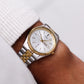 [Mint] 1990 Citizen Baby 'Day-Date' Silver Dial Two Tone Men's Wrist-Watch W/Tag