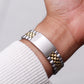 [Mint] 1990 Citizen Baby 'Day-Date' Silver Dial Two Tone Men's Wrist-Watch W/Tag