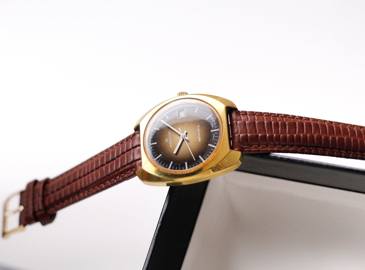 1970s Hamilton Automatic 'Tiger Eye' Sunburst Dial Men's Wrist-Watch W/Box