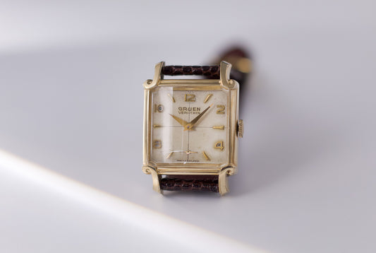 [Serviced] 1950s Gruen Veri-Thin Sand Dune Dial Men's Wrist-Watch