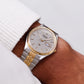 1989 Seiko SQ Quartz Two Tone Gray Dial Men's Wrist-Watch W/Box