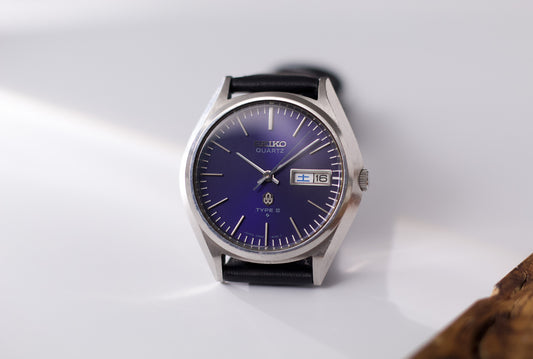 1989 Seiko Type II Midnight Blue Dial Men's Wrist-Watch
