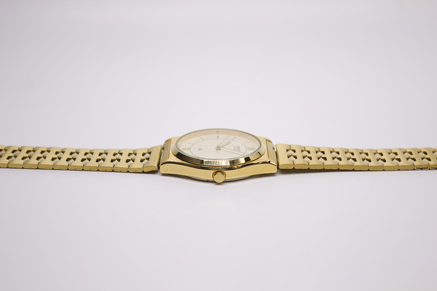 [New Old Stock] 1989 Seiko SQ Golden Roman Dial Men's Wrist-Watch Full-Set