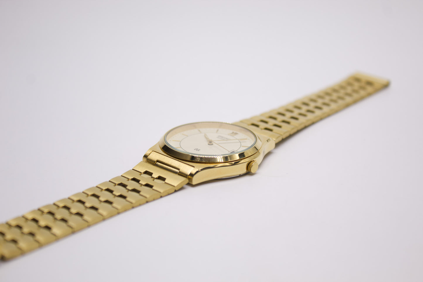[New Old Stock] 1989 Seiko SQ Golden Roman Dial Men's Wrist-Watch Full-Set