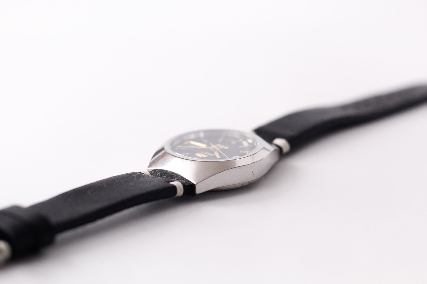 [Serviced] 1970s Orient Crystal Automatic Matte Black Dial Men's Wrist-Watch