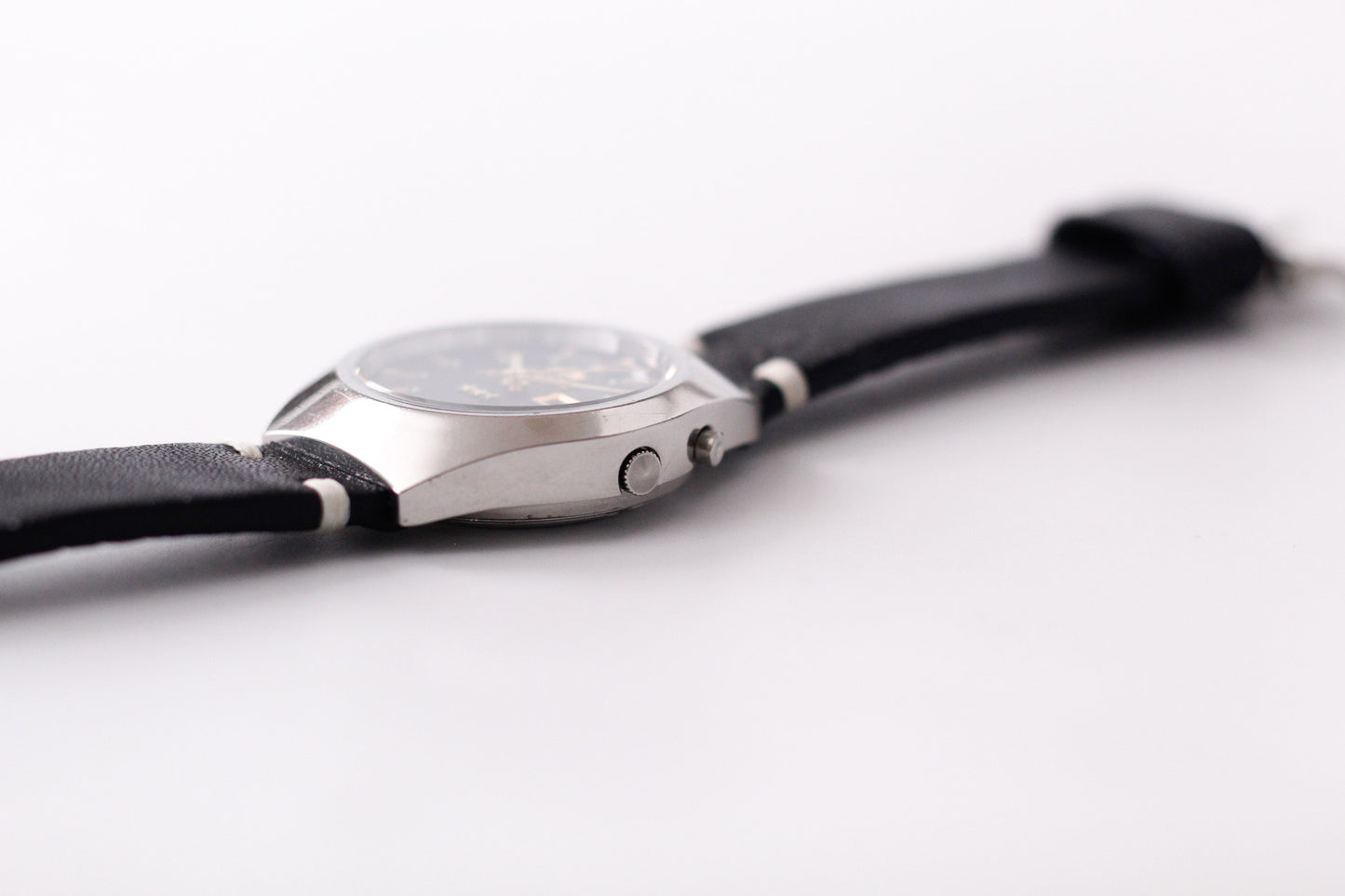 [Serviced] 1970s Orient Crystal Automatic Matte Black Dial Men's Wrist-Watch