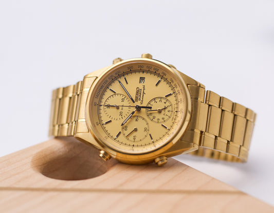 2001 Seiko Quartz 'Baby Bond' Golden Chronograph Men's Wrist-Watch