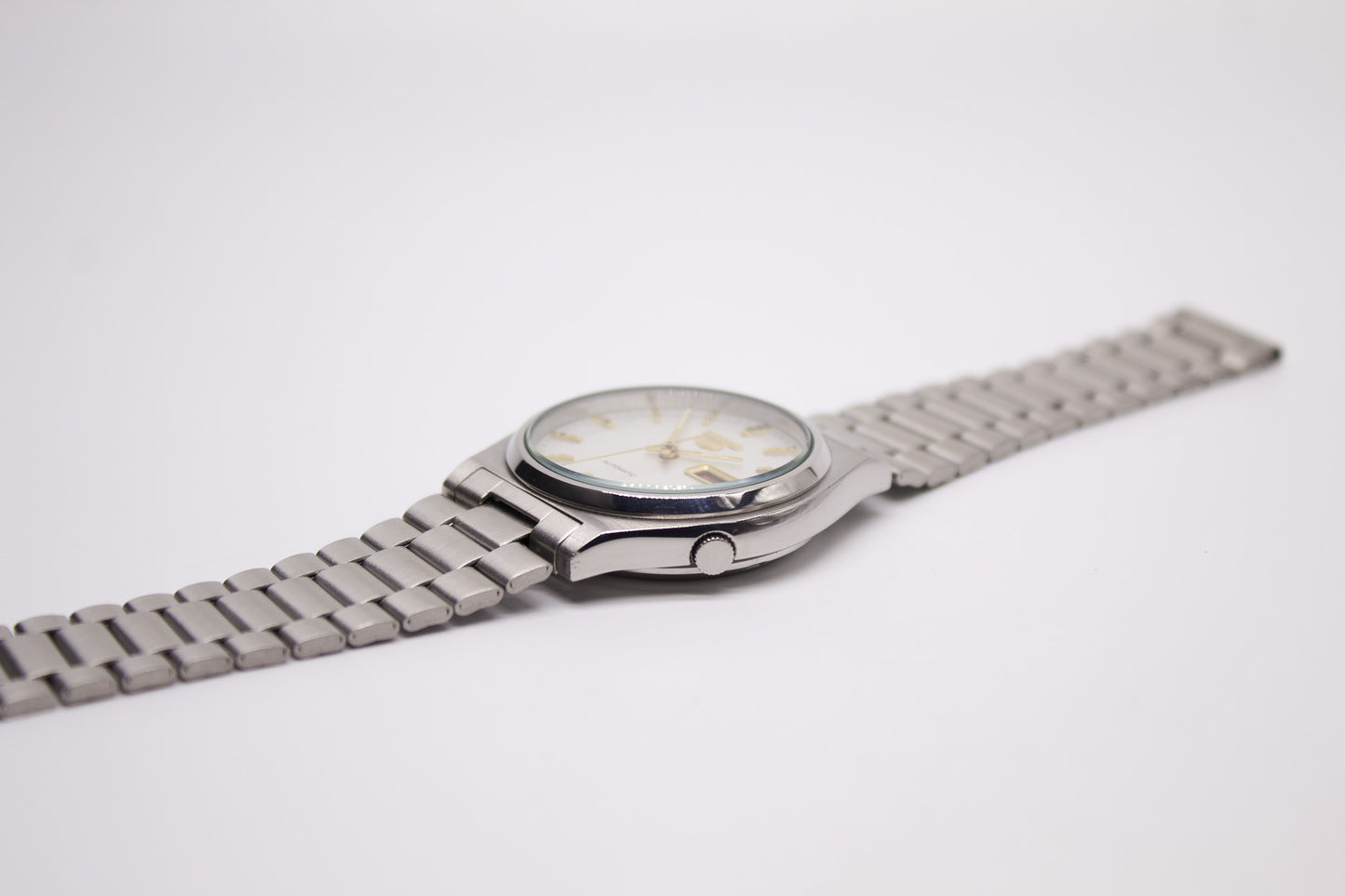 [Serviced] 1991 Seiko Seiko 5 Bright White Dial Men's Automatic Wrist-Watch