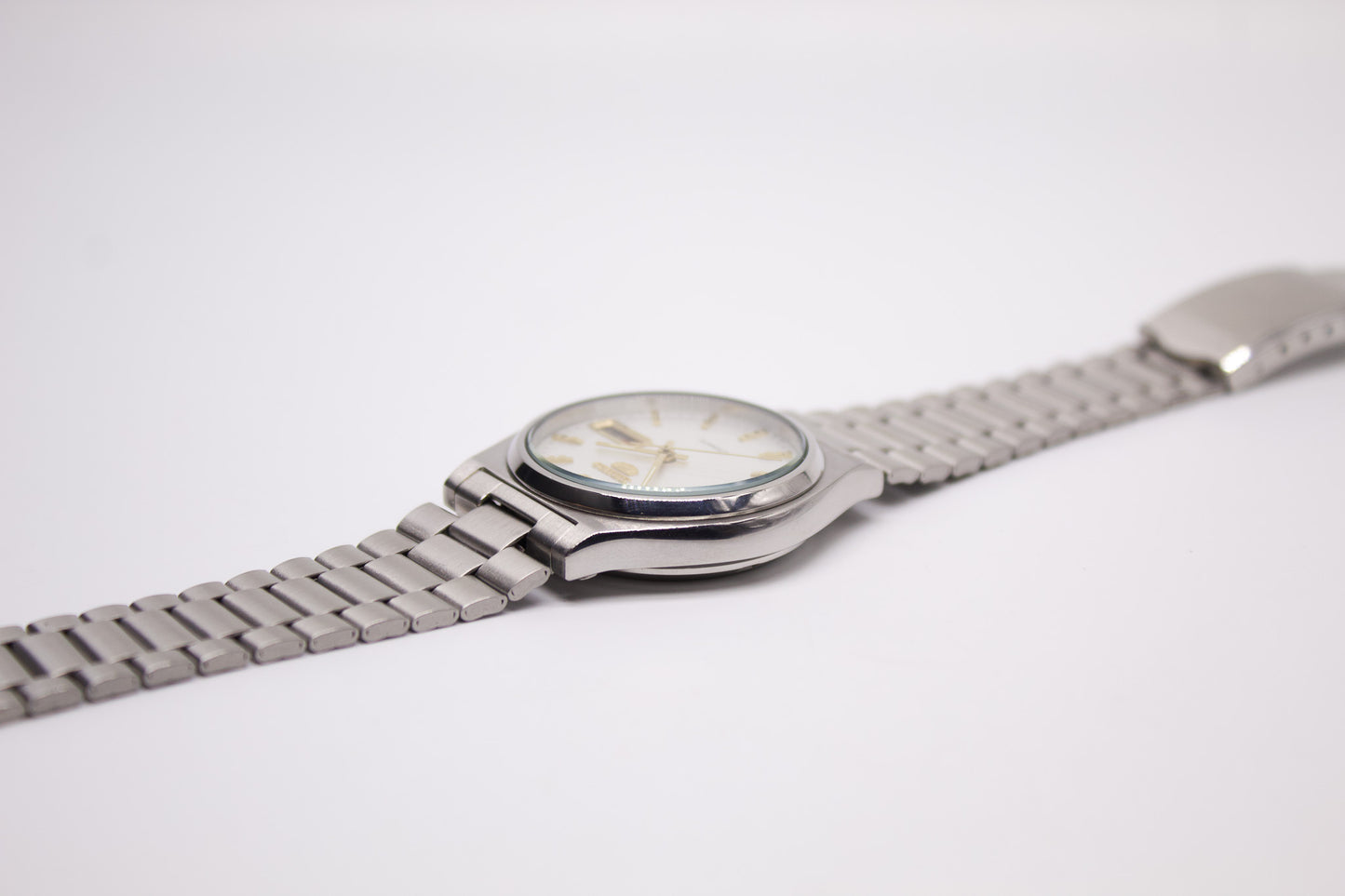 [Serviced] 1991 Seiko Seiko 5 Bright White Dial Men's Automatic Wrist-Watch