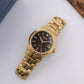 2003 Seiko Quartz Coffee Sunburst Dial Gold Toned Men's Wrist-Watch W/Box & Papers