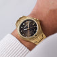 2003 Seiko Quartz Coffee Sunburst Dial Gold Toned Men's Wrist-Watch W/Box & Papers