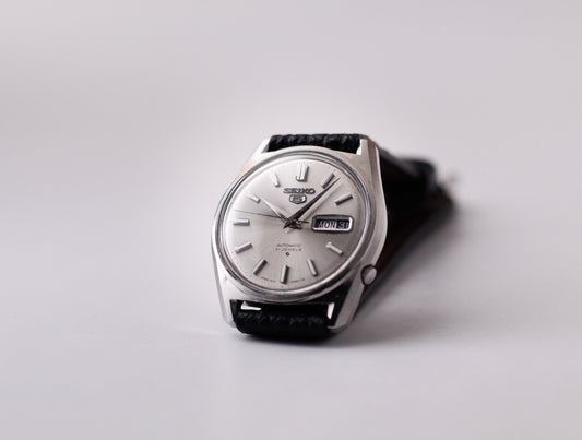 1969 Seiko 5 Automatic Gray Sunburst Dial Men's Wrist-Watch