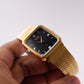 1990s Orient Quartz Sunburst Black Dial Men's Wrist-Watch