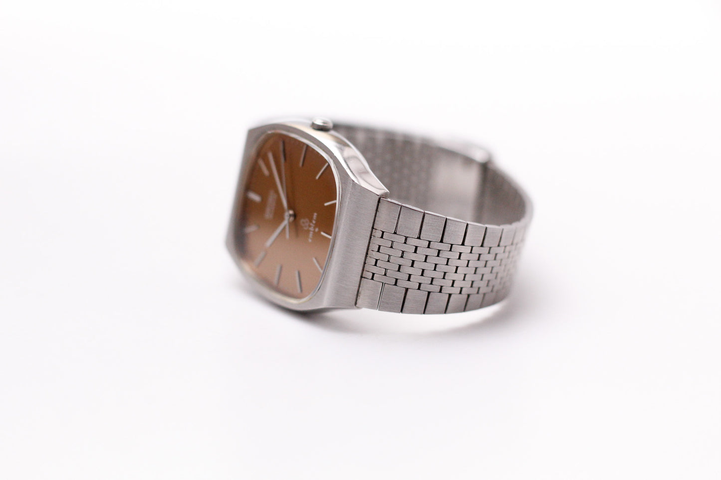 1975 Seiko Quartz Emblem Straight Grain Bronze Dial Men's Wrist-Watch