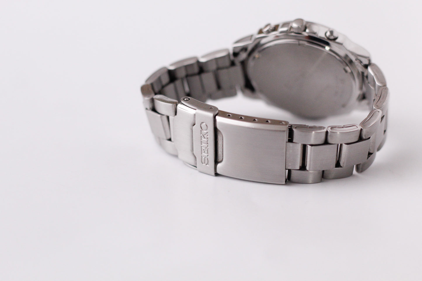 [Near Mint] 2004 Seiko Chronograph Inky Black Dial Men's Quartz Wrist-Watch