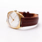 1970s Swiss Orvin Mechanical Straight Grain Silver Dial Men's Wrist-Watch