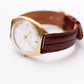 1970s Swiss Orvin Mechanical Straight Grain Silver Dial Men's Wrist-Watch