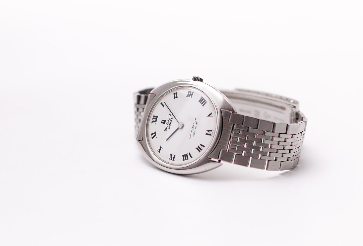 [Serviced] 1970s Universal Genève White Shadow Micro-Rotor Automatic Men's Wrist-Watch