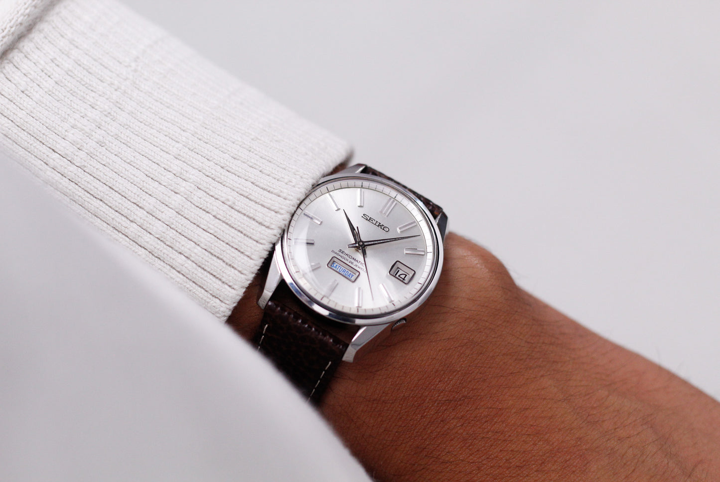[Serviced] 1966 Seiko-Matic Silver Sunburst Dial Men's Wirst-Watch