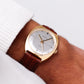 1970s Swiss Orvin Mechanical Straight Grain Silver Dial Men's Wrist-Watch