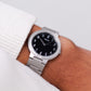 2003 Seiko Quartz Inky Black Arabic Dial Men's Wrist-Watch