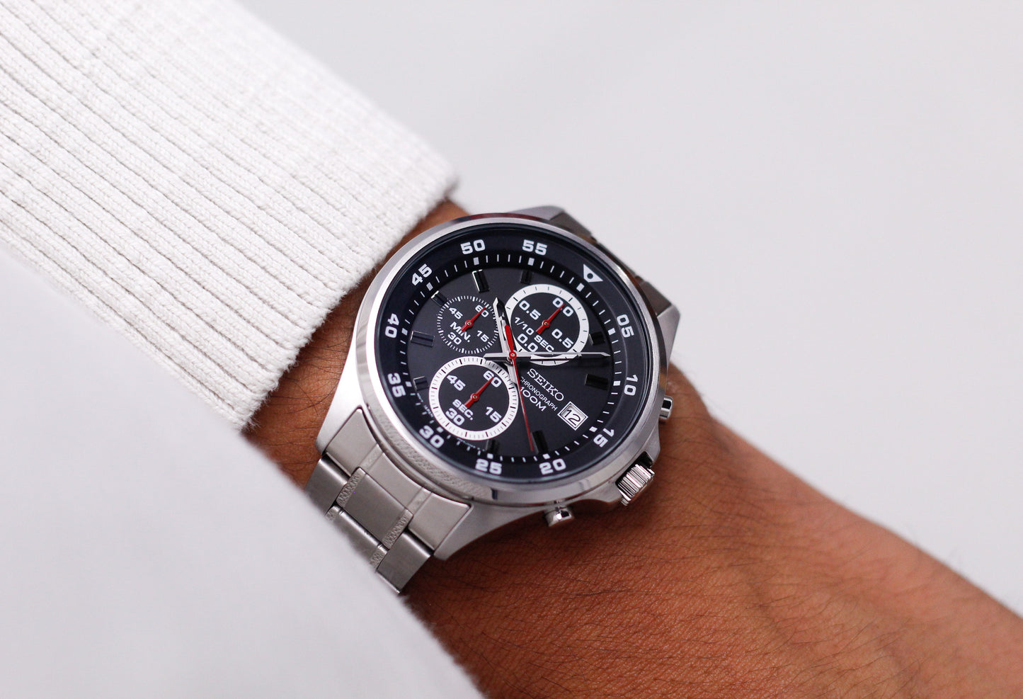 2008 Seiko Quartz Chronograph Matte Gray Dial Men's Wrist-Watch