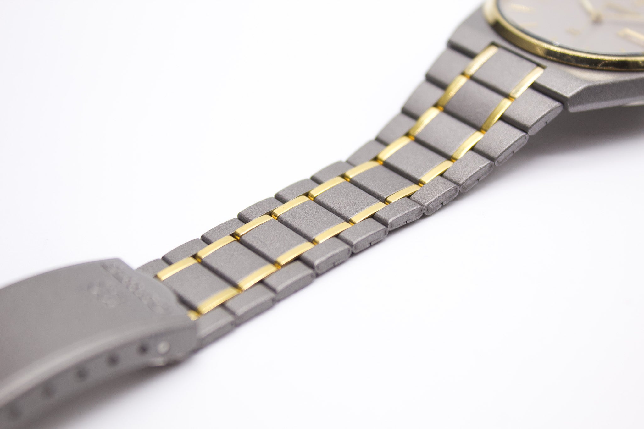 Near Mint] 1987 Seiko SQ Two Tone Gray Dial Sand Blasted