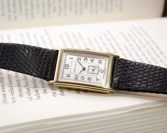 1990s Hamilton Tank Registered Reissue Art Deco Men's Wrist-Watch