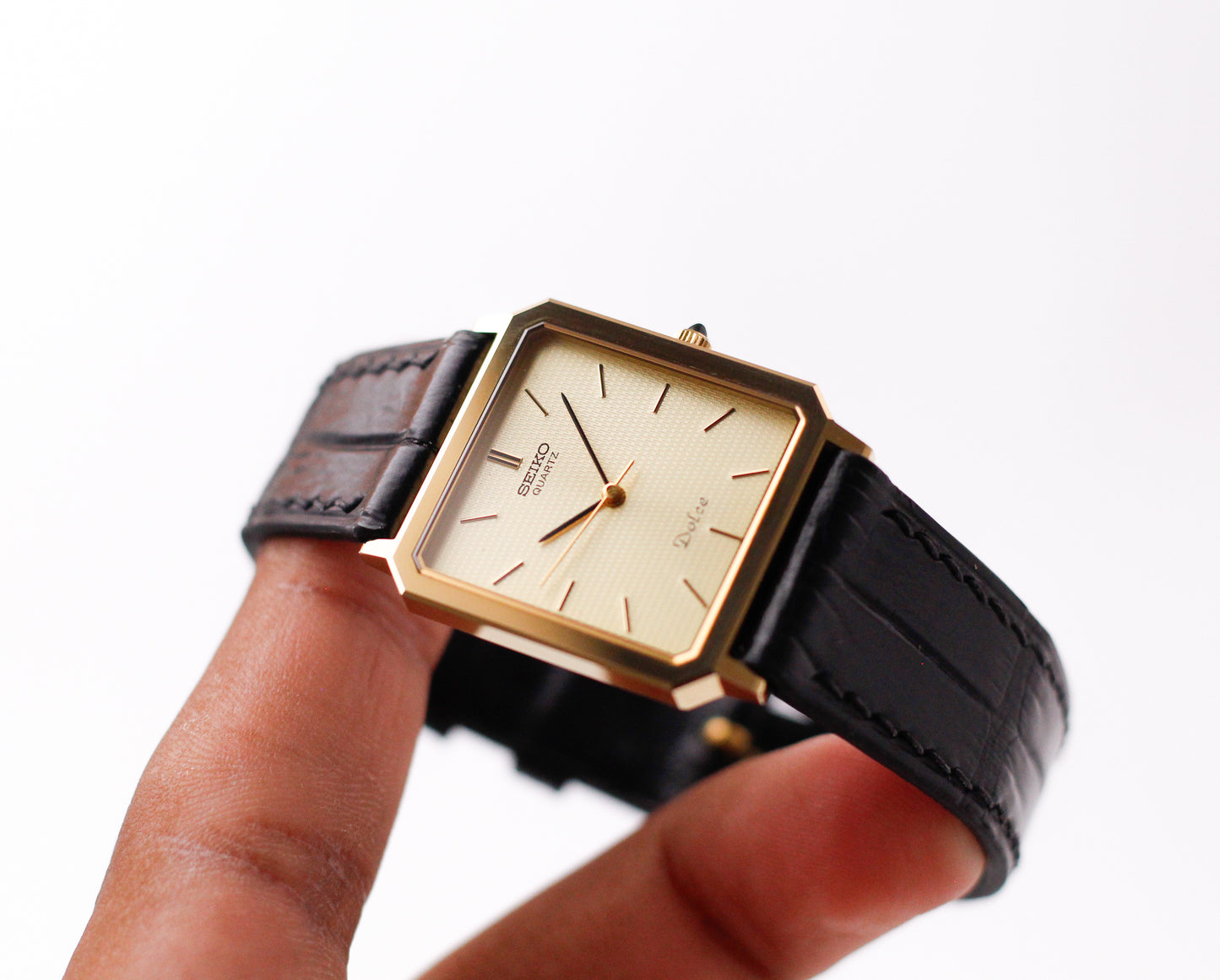 [Near Mint] 1984 Seiko Dolce Textured Champagne Dial Men's Wrist-Watch