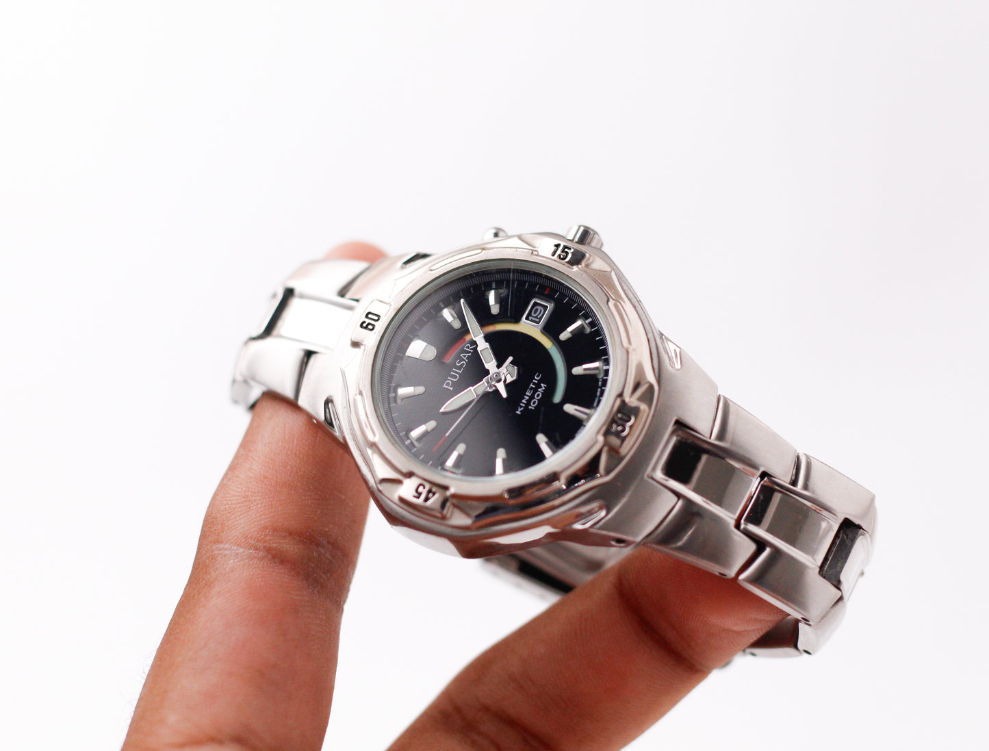 2008 Pulsar Kinetic Inky Black Dial Men's Wrist-Watch