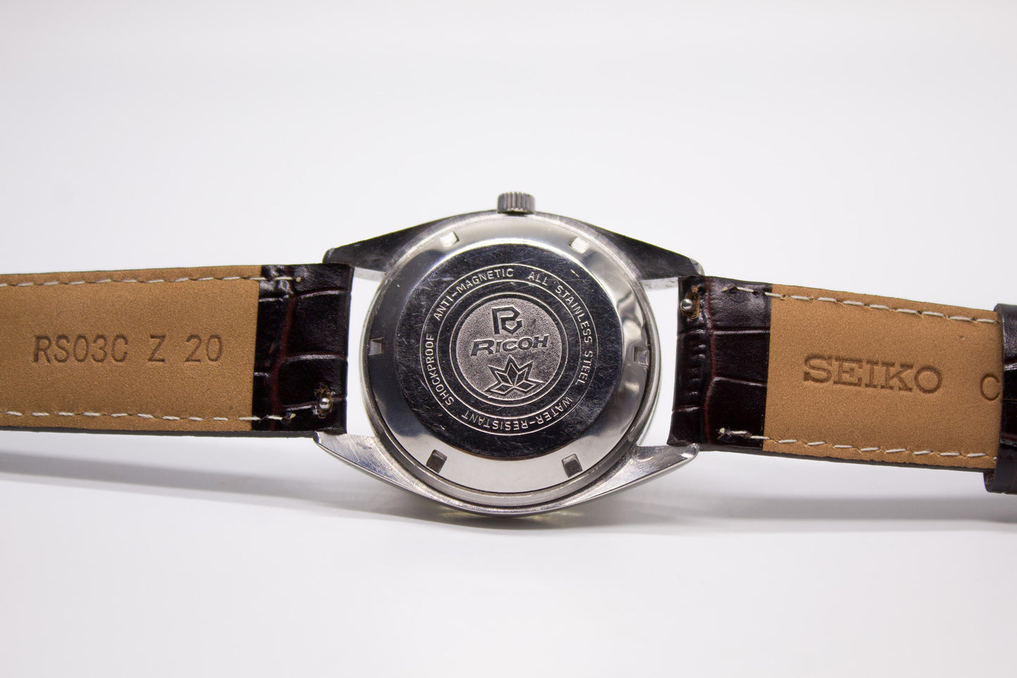 1980s Ricoh Automatic Cherry Blossom Silver Dial Men's Wrist-Watch
