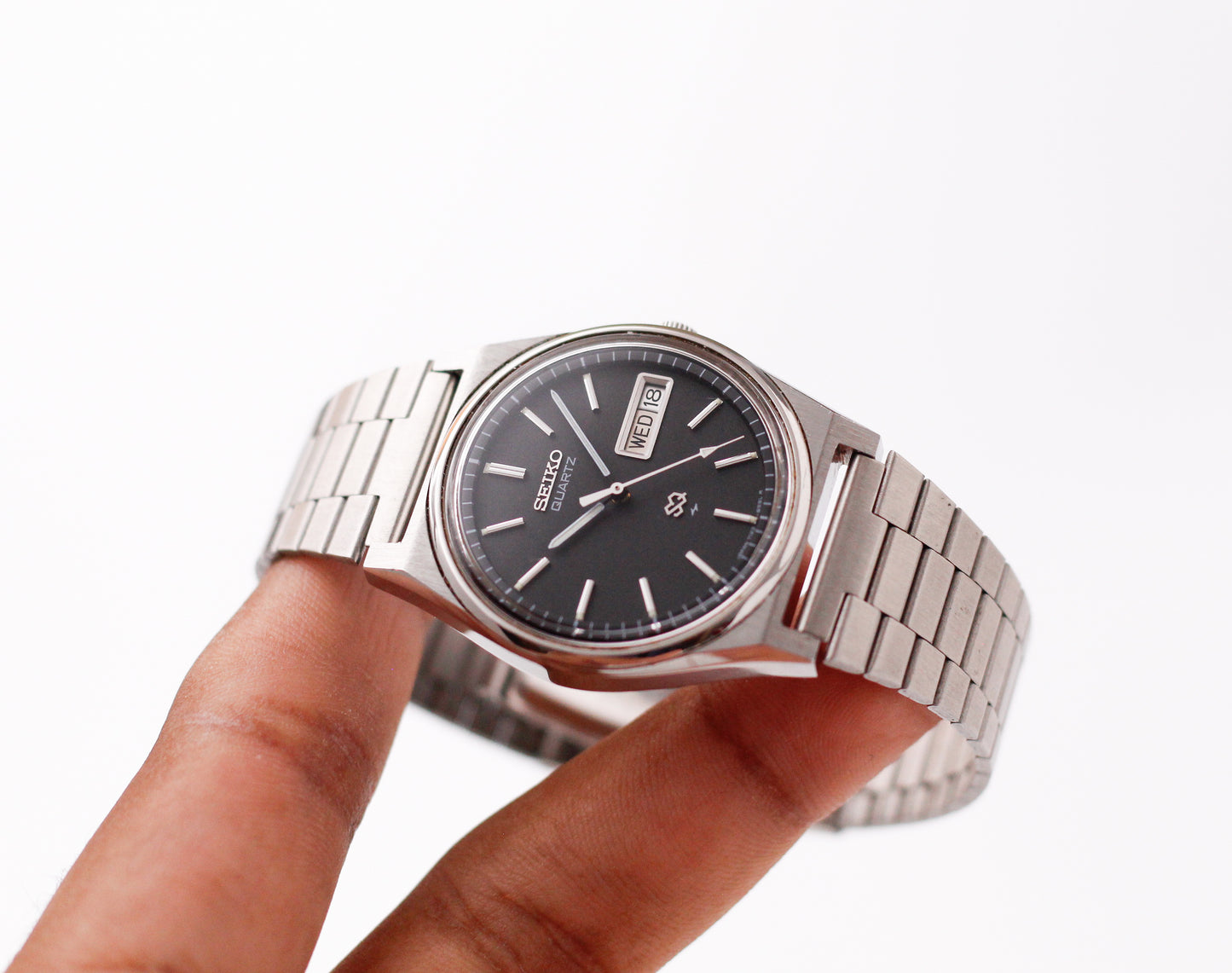 [Near Mint] 1981 Seiko SQ Quartz Matte Black Dial Men's Wrist-Watch