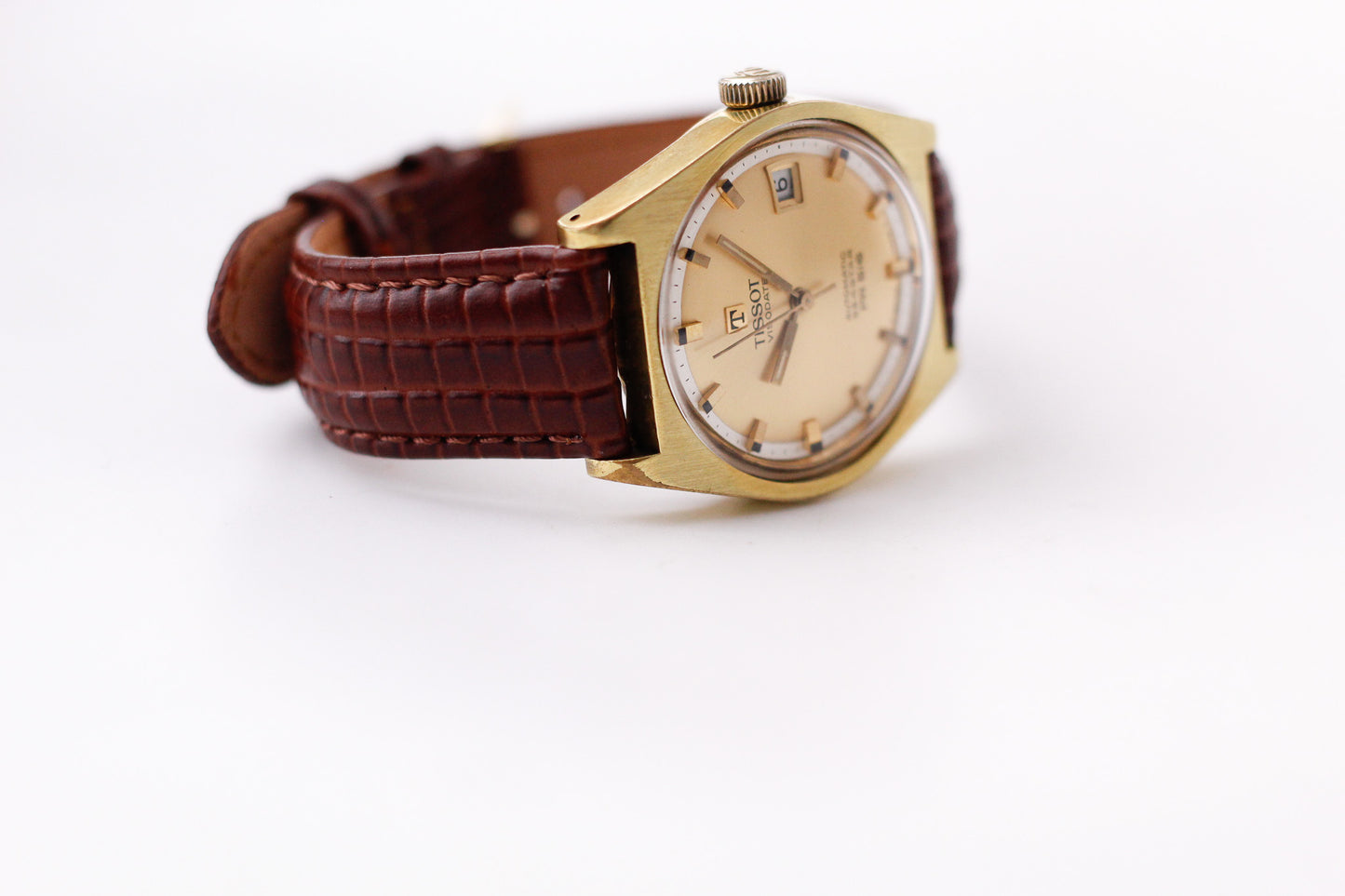 [Serviced] 1970s Tissot PR-516 Golden Sunburst Dial Men's Wrist-Watch